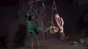 Shibari Hook Suspension - Tattoo Couple Bondage In The Air