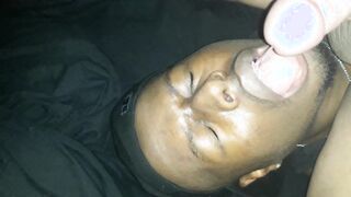 Black guy getting facial