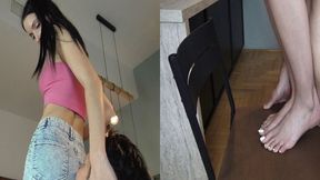 Girl next door jeans ass worship domination with penis trampling!