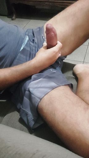 Ladysilva Jerking off His Cock Until It's Big and Hard