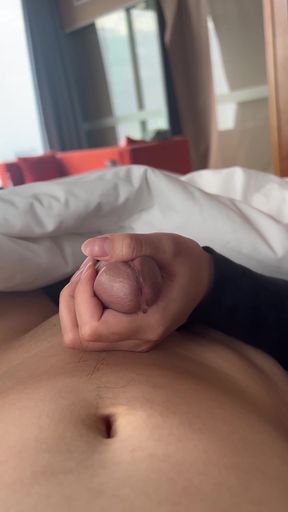 Precum massage turns into handjob