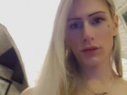 Sexy horny transgender late night cam show, messy ending