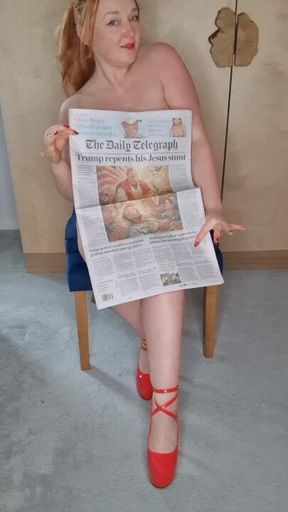 Cramming My Mouth to the Limit: Newspaper Gag Challenge with Multiple Orgasms