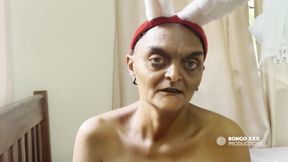 Grandstepmother Wore Her Christmas Bunny Like Outfit so I Can Fuck Her in Her Ass -ai-generated