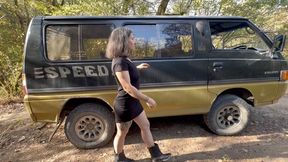 sexy babe on vintage 4wd mpg