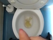Having A Piss And Wank In Public Toilet