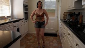 Hot pants army top striptease