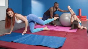 Darcie Dolce & Jayden Cole's Steamy Lesbian Showdown with Seductive Pilates Instructor! XXXX