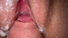 Stepsister Let Cum Inside Her Creamy Pussy, Extreme Close up Fuck