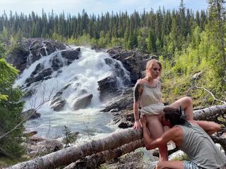 We came to watch the waterfall but stayed for this - RosySky 4k 60fps