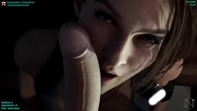 Jill Valentine chupando gostoso o suspeito no interrogat&oacute_rio! Resident Evil animation 3D