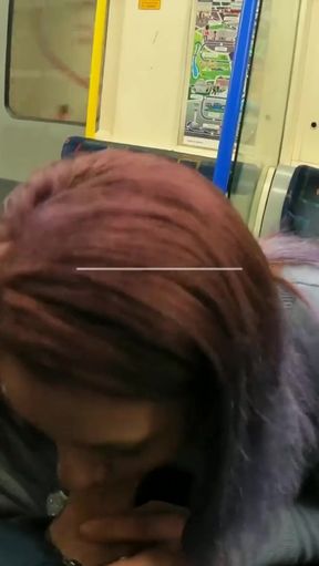 Public slave gets a surprise blowjob