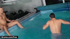 BROMO - Tim & Jakob De Lung Have Fun Kinky Around The Pool Until They Get Bare And Embark Smooching