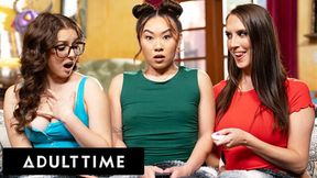 Nice Cadence Lux and Kimmy Kimm's lesbian threesome porn