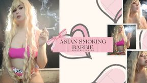 Asian Smoking Barbie - Smoking 2 menthol - Close Up and Wholebody - Audible Smoking Sounds