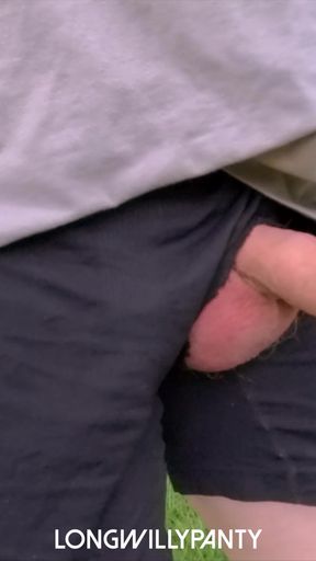 Amateur stright uncut cock in public