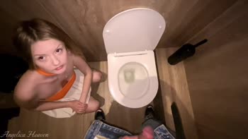 AngelicaHeaven - Angelica Heaven's Public Toilet Anal Surprise