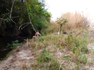 Strangers are caught having sex at the waterfall.
