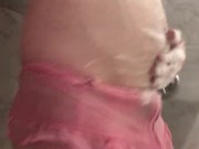 Soapy Belly Fingering! Belching Sissy, Soaked Panties in the Shower! Bulge