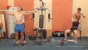 Gym Buddies Dmitry And Artur Dominated By Chicks