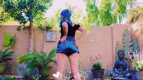 Peeing and Cumming While Watering Plants