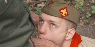 Aroused scouts stop in the woods to spend a little time anal fucking one another