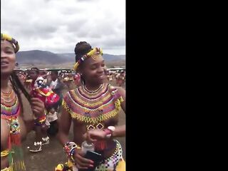 Breasty South Afro angels singing and dancing topless