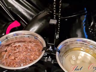 Serf Doxy-Orgasma Celeste eating dog food and drinking urinate