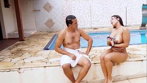 Brunette MILF maid turns heads with her big ass