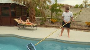 cock hungry slut gets dicked down hard and deep by horny pool boy! domina doxy, steve rickz