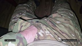German Dirtytalk! Muscular Soldier Is Totally Horny and Jerks off His Huge Cock