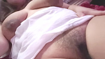 Asian Filipina Thick Hairy Pussy MILF Spreads Wide and Plays With Her Big Juicy Tits