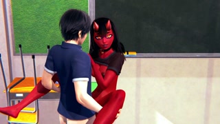 succubus Meru standing missionary fucks hentai