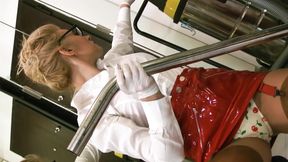 Seductress babysitter vacuuming