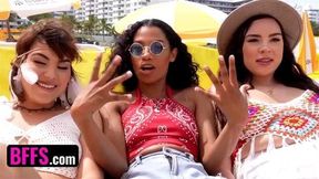 BFFS Big Assed Teen Besties Dirty 420 Celebrating With Beach Party And Wild Foursome Orgy