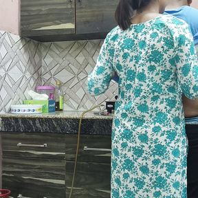 Beautiful Indian Step Mom Pussy and Ass Fucked Hard by Step Son while he is in kitchen Hindi