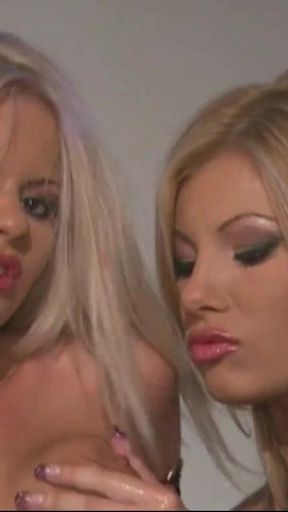 Hot threesome with two hot babes in stockings