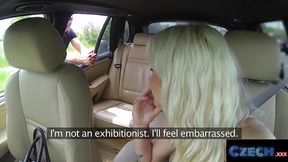 Taxi ride ends with creampie for hot blonde babe