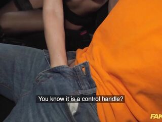 Victoria Pure disrobes down to her hawt undies for a screw with instructor - Fake Driving School