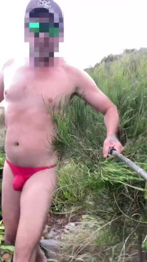 Mad Aussie Bush Walk - Just a Red Thong &amp; a Sunny Day