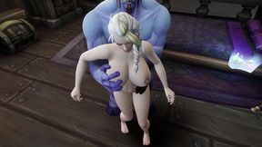 blonde witch take big blue dick - warcraft parody