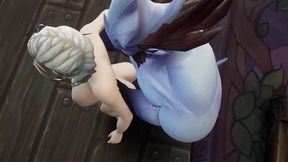 blonde witch take big blue dick - warcraft parody
