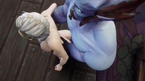 blonde witch take big blue dick - warcraft parody