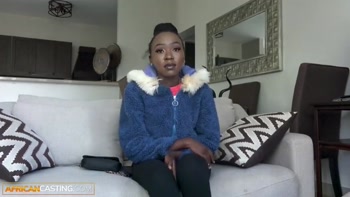 Petite African model taken advantage by white hung producer at casting