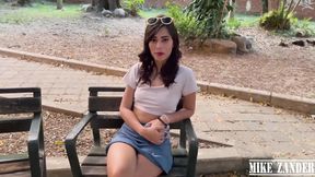 Skinny Colombian petite gets fucked in public restroom