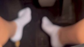 All day sock tease - white ankle sock fetish