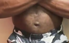 Black Muscle Dad Intense Nippleplay and Cum