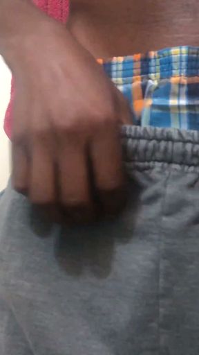 Teasing big black cock (BBC) while Getting dressed after shower   Clip 1