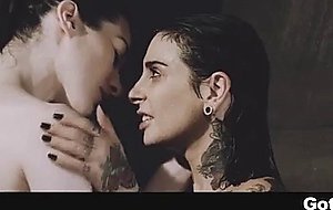 Joanna fiercely fingers stoyas pussy