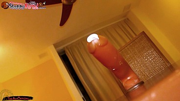 *MEMBERS ONLY* Huge Dildo in the ass of a man ( Ass Monkey ) Angle 1of2